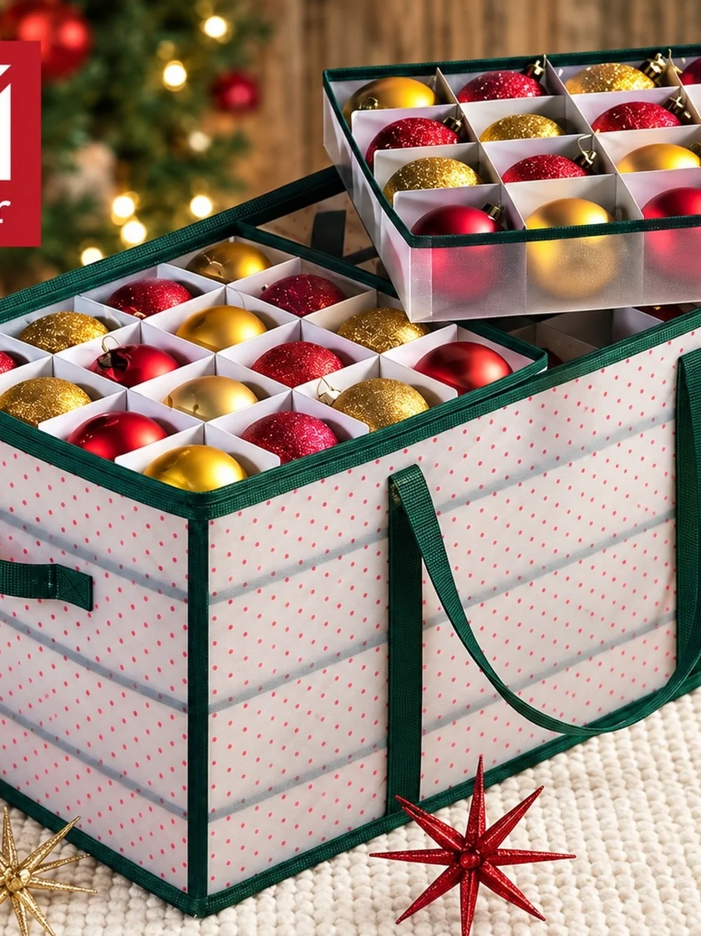 Zober Christmas Ornament Storage Organizer – Holds 128 – New